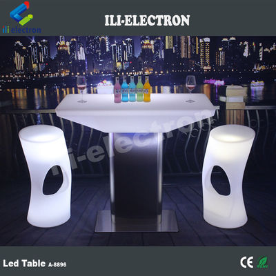 Bàn ăn ngoài trời &amp; trong nhà thay đổi màu sắc nhựa vuông LED