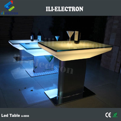 Bàn ăn ngoài trời &amp; trong nhà thay đổi màu sắc nhựa vuông LED