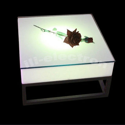 Bàn chiếu sáng led bằng nhựa hình vuông có kệ kim loại