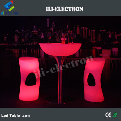 Bàn bar LED bằng nhựa PE tròn có thể sạc lại