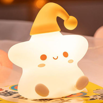 Quà tặng sáng tạo Stars đèn silicone pat phòng ngủ cạnh giường dẫn ánh sáng đêm nhỏ quà sinh nhật dễ thương của trẻ em