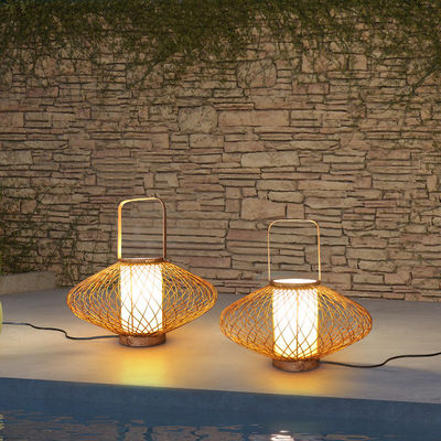 3500K Đèn bàn rattan màu trắng ấm cho điều khiển công tắc phòng ngủ