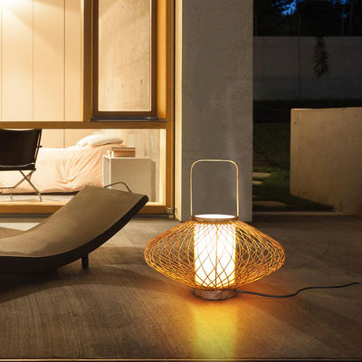 3500K Đèn bàn rattan màu trắng ấm cho điều khiển công tắc phòng ngủ