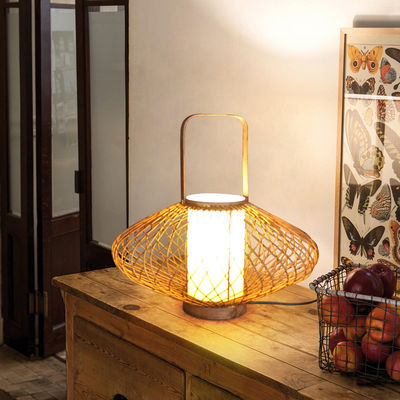 3500K Đèn bàn rattan màu trắng ấm cho điều khiển công tắc phòng ngủ