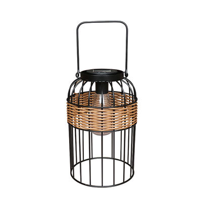 Đèn mặt trời vải rattan nhỏ di động cho ban công