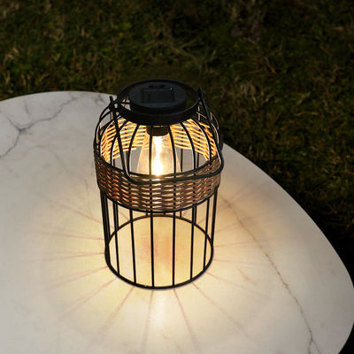 Đèn mặt trời vải rattan nhỏ di động cho ban công