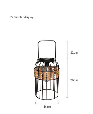 Đèn mặt trời vải rattan nhỏ di động cho ban công