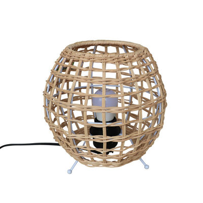 nhỏ sáng tạo đèn bàn rattan bóng rattan nghệ thuật rattan dệt phòng ngủ trang trí đèn bàn