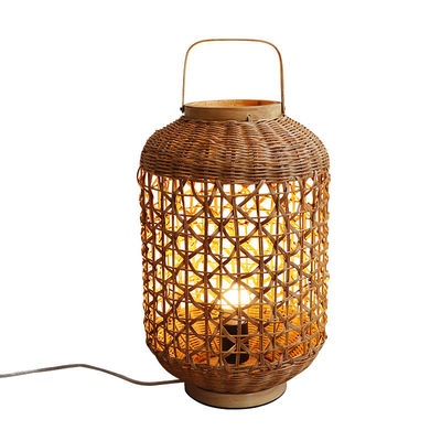 Retro Hemp dây Rattan dệt đèn bóng cho phòng khách phòng ngủ