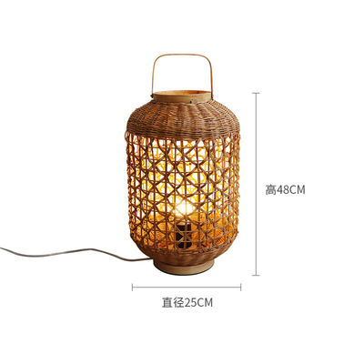 Retro Hemp dây Rattan dệt đèn bóng cho phòng khách phòng ngủ