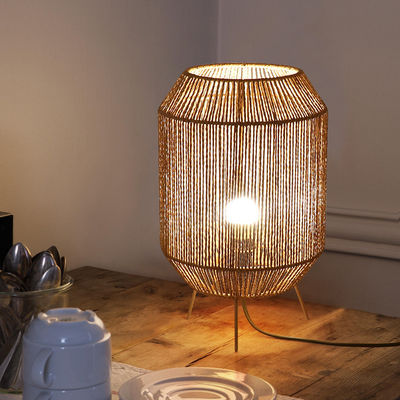 Chiếc đèn bàn rattan cổ điển, Đèn bàn Wabi Sabi thủ công cho gia đình