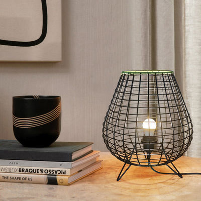 Đèn giường phòng ngủ theo phong cách Trung Quốc, đèn bầu không khí phòng trà, đèn bàn rattan
