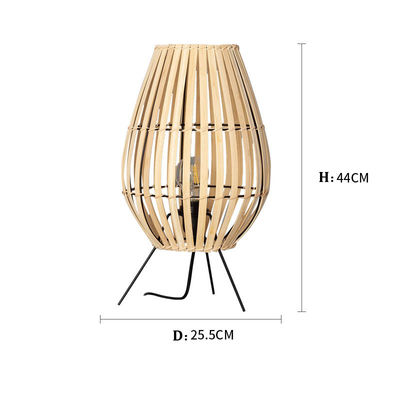 Đèn giường phòng ngủ theo phong cách Trung Quốc, đèn bầu không khí phòng trà, đèn bàn rattan
