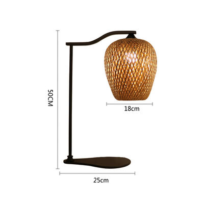 Đèn bàn Rattan Rattan tự nhiên phong cách nông thôn 2700K Cho khách sạn