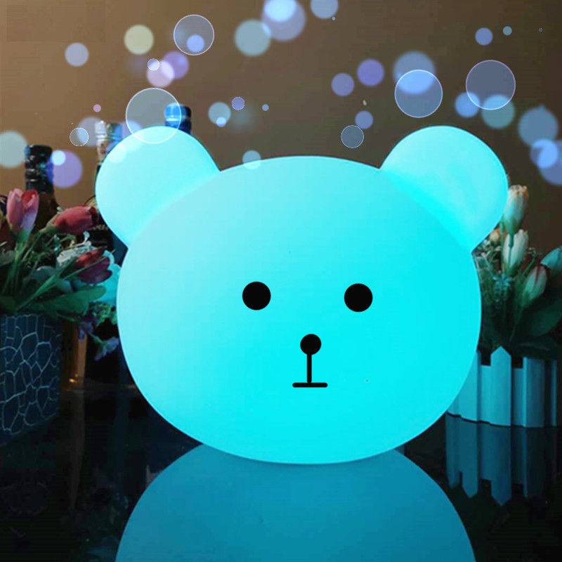 Mini Cute Bear Children Baby Indoor Decorative Portable LED Night Light Lamp Đèn sáng đêm