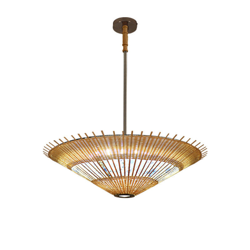 OEM tre Rattan Pendant Light Umbrella Shape Cho trang trí nhà
