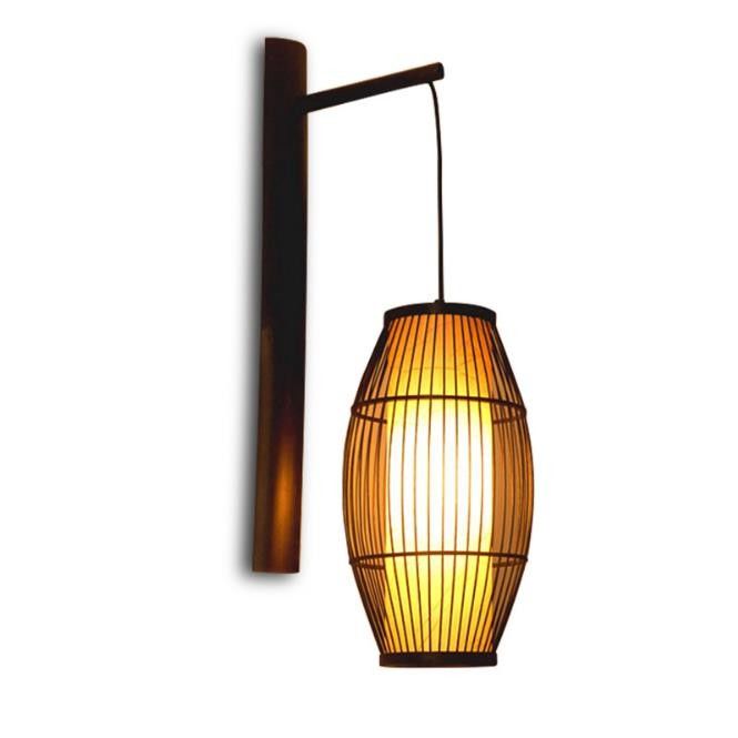Đèn tường gỗ rắn Trung Quốc retro - Đèn hành lang tre - Đèn tường đèn chùm cổ