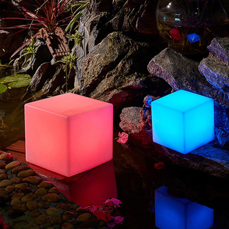 Điều khiển từ xa đèn LED hình khối ánh sáng đêm chiếu sáng Rgb thay đổi màu sắc pin sạc