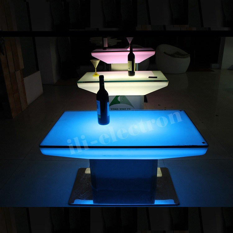 Bàn chiếu sáng led cao thép không gỉ nền nhựa