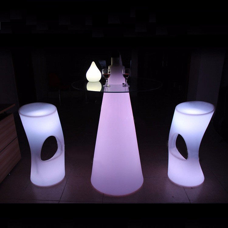 Màu sắc đèn LED chiếu sáng bàn cocktail sạc lại cho bữa tiệc