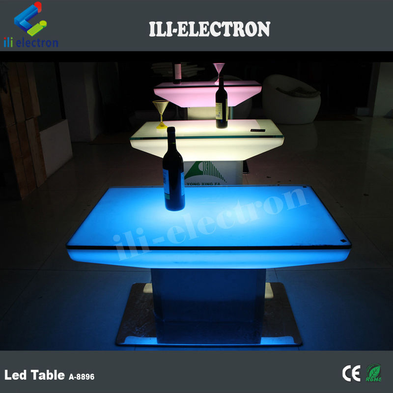 Bàn ăn ngoài trời &amp; trong nhà thay đổi màu sắc nhựa vuông LED