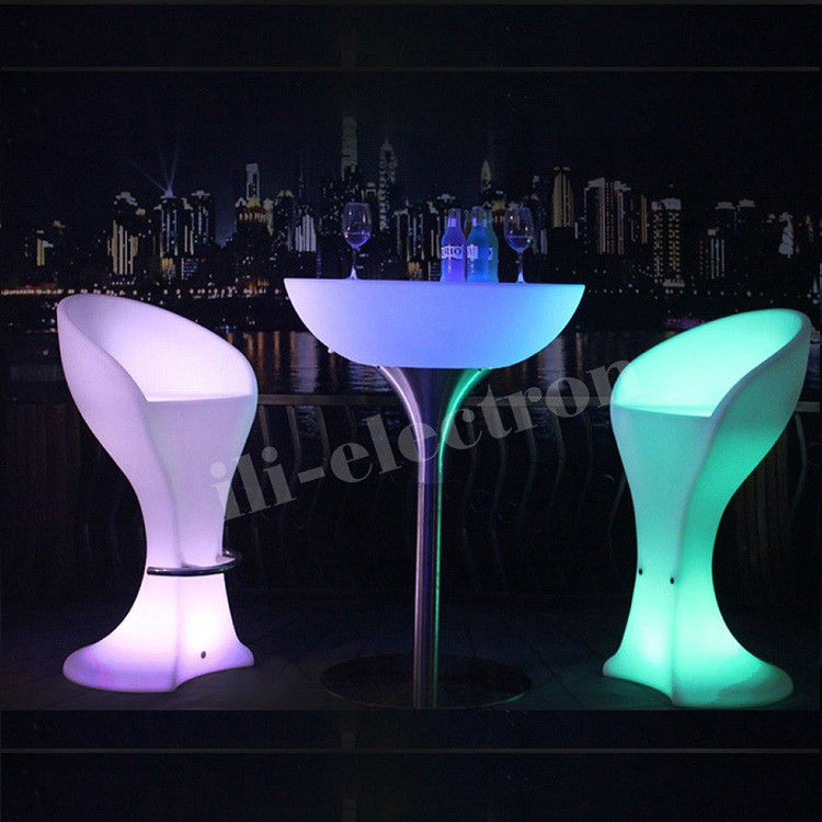 Bàn bar LED bằng nhựa PE tròn có thể sạc lại