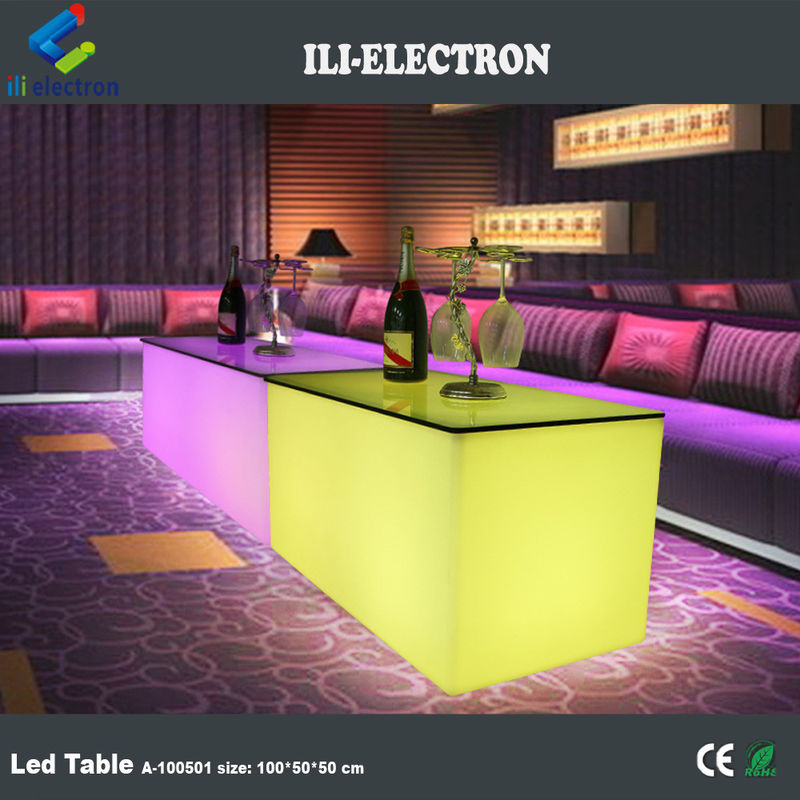 PE nhựa LED hình chữ nhật hình khối đèn thanh thay đổi màu sắc bàn với điều khiển từ xa cho câu lạc bộ
