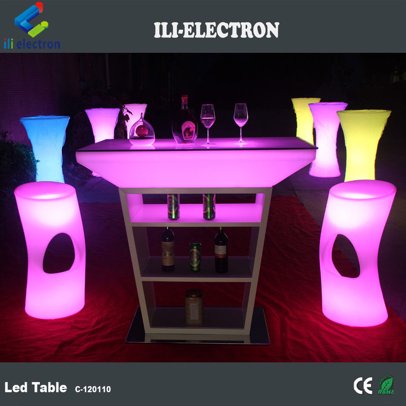 Bàn cocktail PE nhựa LED với chế độ chiếu sáng Strobe và được cung cấp bởi pin lithium sạc lại